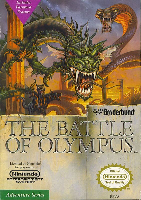 Battle of Olympus box art for NES